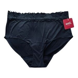 Anti By Proof Black Lace Trim HighRise Leak Resistant Panties Briefs XL 1xPc NWT